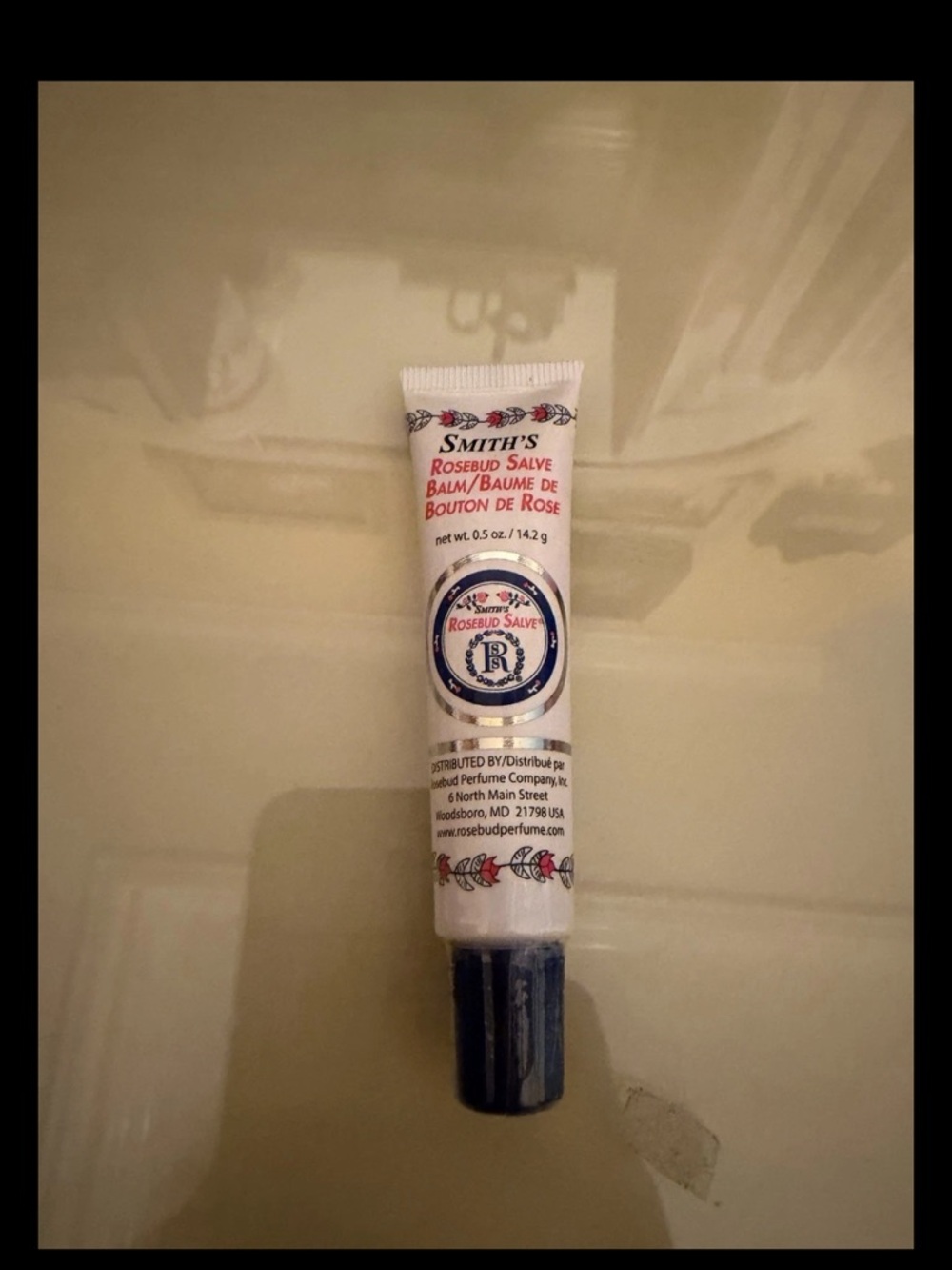 Smith's Rosebud Salve Lip Balm - White Tube with Pink Accent